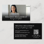 Black Script Luxury Real Estate Visitekaartje (Voorkant / Achterkant)