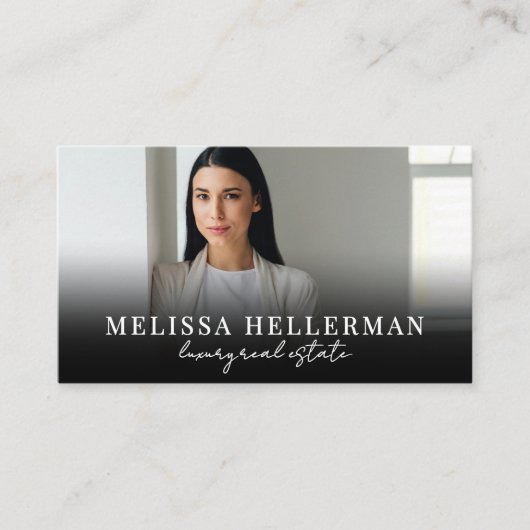Black Script Luxury Real Estate Visitekaartje (Voorkant)