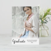 Black Script Modern Afstuderen Afstuderen foto's Aankondiging (Staand voorkant)