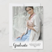 Black Script Modern Afstuderen Afstuderen foto's Kaart (Voorkant)