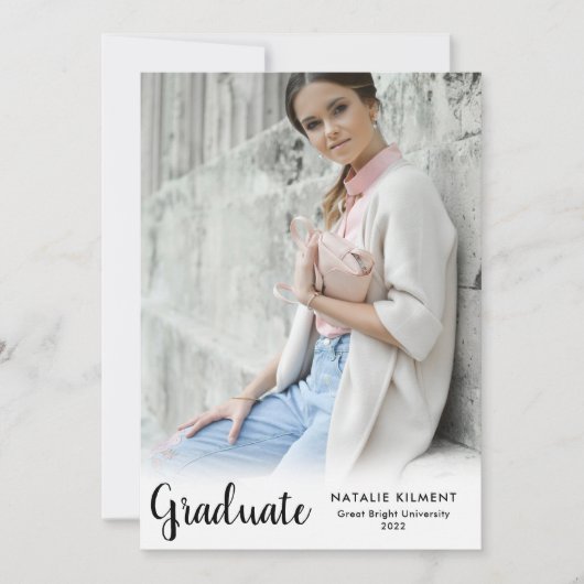 Black Script Modern Afstuderen Afstuderen foto's Kaart (Voorkant)