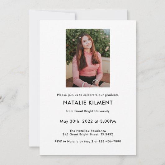 Black Script Modern Afstuderen Afstuderen foto's Kaart (Achterkant)