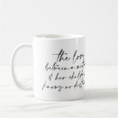Black Script Moedercitaat en foto Koffiemok (Links)