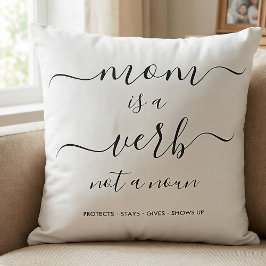 Black Script Mom Is a Verb Mother Keepsake Kussen