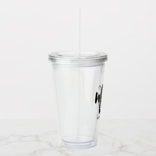 Black Script Mrs. (Naam) Acryl Drinkbeker (Rechts)