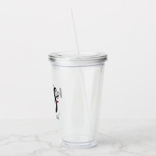 Black Script Mrs. (Naam) Acryl Drinkbeker (Links)