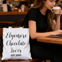 Black Script Name Established Chocolate Lover