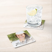 Black Script Photo Graduparty Kartonnen Onderzetters (Insitu)