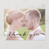 Black Script Photo Wedding Hartelijk dank Briefkaa Briefkaart (Voorkant)