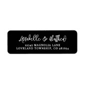 Black Script Simple Return Address Etiket (Voorkant)