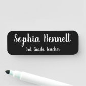 Black Script Teacher Classic Name Tag (In situ)