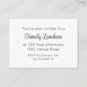 Black Script Temple Sealing & Meal Invitation Informatiekaartje (Achterkant)