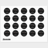 Black Script Topography Hartelijk dank Logo toevoe Ronde Sticker (Vel)