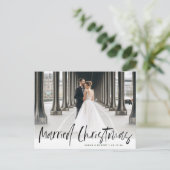 Black Script trouwt met kerstbruiloft Briefkaart (Staand voorkant)