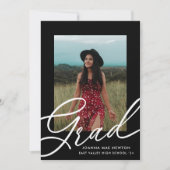 Black Script Two Photo Afstuderen aangekondigd Kaart (Voorkant)