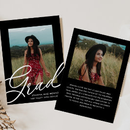 Black Script Two Photo Afstuderen aangekondigd Kaart