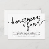 Black Script, Wedding Honeymoon Fund Wish Informatiekaartje (Voorkant / Achterkant)