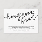 Black Script, Wedding Honeymoon Fund Wish Informatiekaartje (Voorkant)