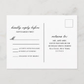 Black Script Wedding Reply Invitation Briefkaart (Achterkant)