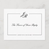 Black Script Wedding Reply Invitation Briefkaart (Voorkant)