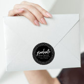Black | Scripted Graduation Ronde Sticker