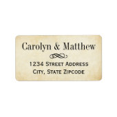  Black Scroll Wedding Return-adres Etiket (Voorkant)