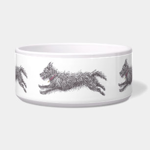 Black Scruffy Terrier Dog Bowl Voerbakje