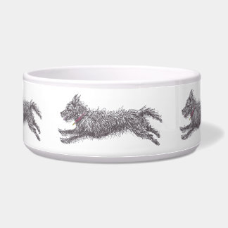Black Scruffy Terrier Dog Bowl Voerbakje