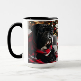 Black Seal Bulldog Christmas Coffee Mok Cup