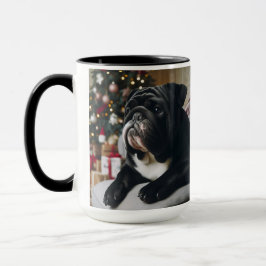 Black Seal Bulldog Christmas Mok Cup