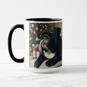 Black Seal Bulldog Christmas Mok Cup