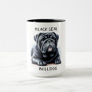 Black Seal Bulldog Coffee Mok Cup