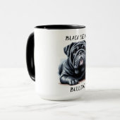 Black Seal Bulldog Coffee Mok Cup (Voorkant links)