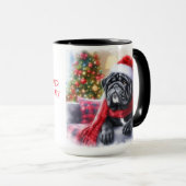 Black Seal Bulldog Kerstsjaal Koffie Mok Cup (Voorkant rechts)