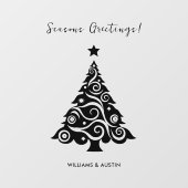 Black Seasons Groeten Kerstboom Business Raamsticker (Vel)