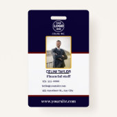 Black Security ID-badge met foto- en QR-code Badge (Voorkant)
