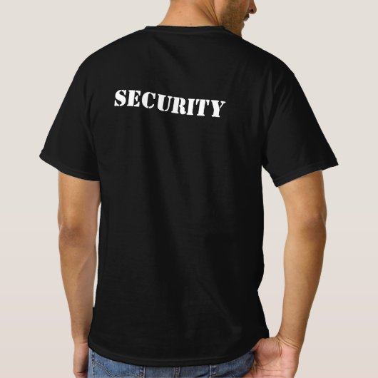 Black security t shirts for professional guard (Achterkant)
