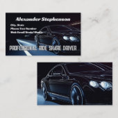 Black Sedan Rijden Lyft Uber Driver Rideshare Visitekaartje (Voorkant / Achterkant)