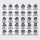 Black Semi Truck met lampjes aan voorzijde Uitzich Cadeaupapier (Vlak)