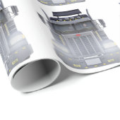 Black Semi Truck met lampjes aan voorzijde Uitzich Cadeaupapier (Rol Hoek)