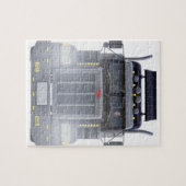 Black Semi Truck met lampjes aan voorzijde Uitzich Legpuzzel (Horizontaal)