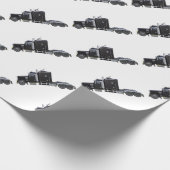 Black Semi Truck met volledige verlichting in Uitz Cadeaupapier (Hoek)