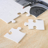 Black Semi Truck met volledige verlichting in Uitz Legpuzzel (Zijkant)