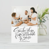 Black Sending Love van Our Bubble to Yours Photo Feestdagenkaart (Staand voorkant)