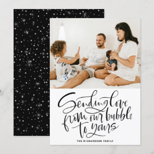 Black Sending Love van Our Bubble to Yours Photo Feestdagenkaart