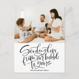 Black Sending Love van Our Bubble to Yours Photo Feestdagenkaart