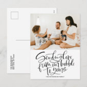 Black Sending Love van Our Bubble to Yours Photo Feestdagenkaart (Voorkant / Achterkant)