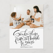 Black Sending Love van Our Bubble to Yours Photo Feestdagenkaart (Voorkant)