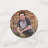 Black Senior Afstuderen Block Letter Foto Confetti (Kleine voorkant)