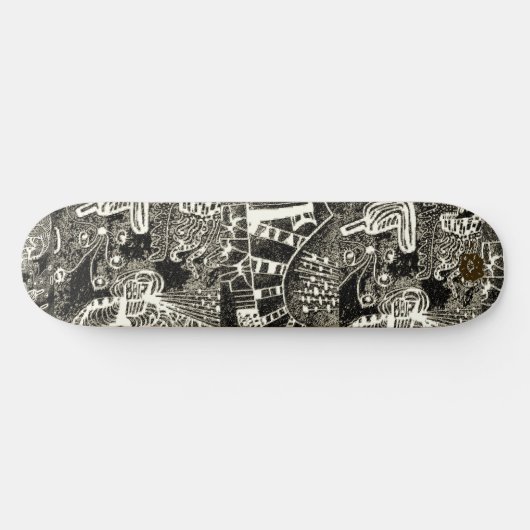 Black Sepia Abstract  Persoonlijk Skateboard (Horizontaal)